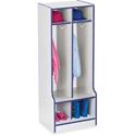 Jonti-Craft Rainbow Accents Double Coat Hooks Step Locker - 2 Compartment(s) - 50.50" Height x 20" Width x 17.50" Depth - Double Hook, Durable - Blue - 1 Each