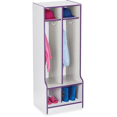 Jonti-Craft Rainbow Accents Double Coat Hooks Step Locker - 2 Compartment(s) - 50.50" Height x 20" Width x 17.50" Depth - Double Hook, Durable - Purple - 1 Each