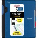 Mead College Ruled Subject Notebooks - 150 Pages - Spiral - 11" Height x 10.1" Width - Assorted Plastic Cover - Tab, Divider, Durable, Subject, Snag Resistant, Expandable Pocket, Pen Loop - 1 Each
