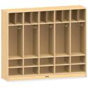 Jonti-Craft Rainbow Accents Large Locker Organizer without Tubs - 4 Tier(s) - 50.50" Height x 60" Width x 15" Depth - Double Hook, Rounded Corner, Durable, Stain Resistant, Yellowing Resistant - UV Acrylic - Baltic - Wood, Medium Density Fiberboard (