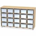 Jonti-Craft TrueModern 20-Cubbie Bins Storage - 20 Compartment(s) - 29.50" Height x 48.50" Width x 15" Depth - Durable, Rounded Corner, Yellowing Resistant - UV Acrylic - Baltic - Anodized Aluminum, Baltic Birch - 1 Each