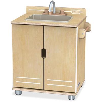 Jonti-Craft TrueModern Play Kitchen Sink - 1 Each - Baltic - Anodized Aluminum