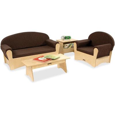 Jonti-Craft Komfy Living Room Set Espresso - Rounded Edge - Finish: Espresso - Durable, Comfortable - For Classroom, Home, Living Room - 1 Set