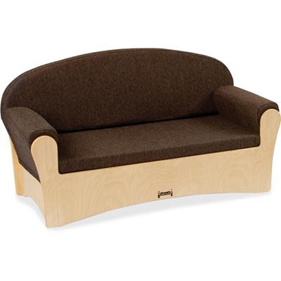 Jonti-Craft Komfy Children's Sofa - 42.5" x 19.5" x 23" Overall Dimension - Fabric Espresso Seat - Espresso Back - 1 Each