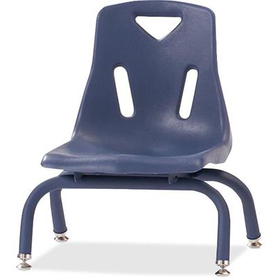 Jonti-Craft Berries Stacking Chair - Steel Frame Material - Four-legged Base - Navy - Polypropylene - 1 Each