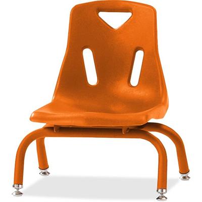 Jonti-Craft Berries Stacking Chair - Steel Frame Material - Four-legged Base - Orange - Polypropylene - 1 Each
