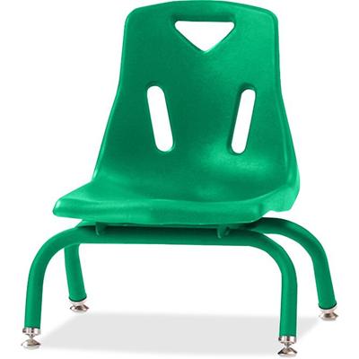 Jonti-Craft Berries Stacking Chair - Steel Frame Material - Four-legged Base - Green - Polypropylene - 1 Each