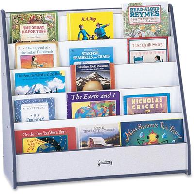 Jonti-Craft Rainbow Accents Laminate 5-shelf Pick-a-Book Stand - 5 Compartment(s) - Compartment Size : 1" - 27.50" Height x 30" Width x 13.50" Depth - Durable, Laminated, Rounded Corner - Navy - 1 Each