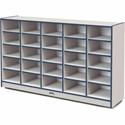 Jonti-Craft Rainbow Accents Cubbie Mobile Storage - 25 Compartment(s) - 35.50" Height x 60" Width x 15" Depth - Durable, Laminated - Navy - Hard Rubber - 1 Each