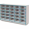 Jonti-Craft Rainbow Accents Cubbie Mobile Storage - 25 Compartment(s) - 35.50" Height x 60" Width x 15" Depth - Durable, Laminated - Teal - Hard Rubber - 1 Each