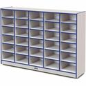 Jonti-Craft Rainbow Accents Cubbie Mobile Storage - 30 Compartment(s) - 42" Height x 60" Width x 15" Depth - Durable, Laminated - Blue - Hard Rubber - 1 Each