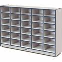 Jonti-Craft Rainbow Accents Cubbie Mobile Storage - 30 Compartment(s) - 42" Height x 60" Width x 15" Depth - Durable, Laminated - Navy - Hard Rubber - 1 Each