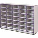 Jonti-Craft Rainbow Accents Cubbie Mobile Storage - 30 Compartment(s) - 42" Height x 60" Width x 15" Depth - Durable, Laminated - Purple - Hard Rubber - 1 Each