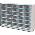Jonti-Craft Rainbow Accents Cubbie Mobile Storage - 30 Compartment(s) - 42" Height x 60" Width x 15" Depth - Durable, Laminated - Teal - Hard Rubber - 1 Each