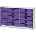 Jonti-Craft Rainbow Accents Mobile Tub Bin Storage - 25 Compartment(s) - 35.50" Height x 60" Width x 15" Depth - Durable, Laminated - Purple - Hard Rubber - 1 Each
