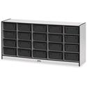 Jonti-Craft Rainbow Accents Cubbie Mobile Storage - 20 Compartment(s) - 29.50" Height x 24.50" Width x 15" Depth - Durable, Laminated - Black - Hard Rubber - 1 Each