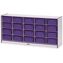 Jonti-Craft Rainbow Accents Cubbie Mobile Storage - 20 Compartment(s) - 29.50" Height x 24.50" Width x 15" Depth - Durable, Laminated - Purple - Hard Rubber - 1 Each