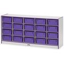 Jonti-Craft Rainbow Accents Mobile Tub Bin Storage - 20 Compartment(s) - 29.50" Height x 24.50" Width x 15" Depth - Durable, Laminated - Purple - Hard Rubber - 1 Each