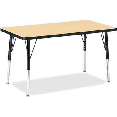 Jonti-Craft Berries Adult Height Color Top Rectangle Table - Laminated Rectangle, Maple Top - Four Leg Base - 4 Legs - Height Adjustable - 24" to 31" Adjustment - 36" Table Top Length x 24" Table Top Width x 1.13" Table Top Thickness - 31" Height - A