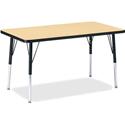Jonti-Craft Berries Adult Height Color Top Rectangle Table - Laminated Rectangle, Maple Top - Four Leg Base - 4 Legs - Height Adjustable - 24" to 31" Adjustment - 36" Table Top Length x 24" Table Top Width x 1.13" Table Top Thickness - 31" Height - A