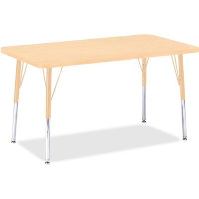 Jonti-Craft Berries Adult Height Maple Top/Edge Rectangle Table - Laminated Rectangle, Maple Top - Four Leg Base - 4 Legs - Height Adjustable - 24" to 31" Adjustment - 36" Table Top Length x 24" Table Top Width x 1.13" Table Top Thickness - 31" Heigh