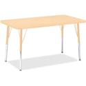 Jonti-Craft Berries Adult Height Maple Top/Edge Rectangle Table - Laminated Rectangle, Maple Top - Four Leg Base - 4 Legs - Height Adjustable - 24" to 31" Adjustment - 36" Table Top Length x 24" Table Top Width x 1.13" Table Top Thickness - 31" Heigh