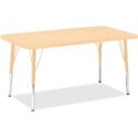 Jonti-Craft Berries Elementary Maple Top/Edge Rectangle Table - Laminated Rectangle, Maple Top - Four Leg Base - 4 Legs - Height Adjustable - 15" to 24" Adjustment - 36" Table Top Length x 24" Table Top Width x 1.13" Table Top Thickness - 24" Height 