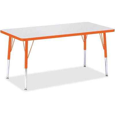 Jonti-Craft Berries Elementary Height Color Edge Rectangle Table - Laminated Rectangle Top - Four Leg Base - 4 Legs - Height Adjustable - 15" to 24" Adjustment - 48" Table Top Length x 24" Table Top Width x 1.13" Table Top Thickness - 24" Height - Ar