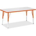 Jonti-Craft Berries Elementary Height Color Edge Rectangle Table - Laminated Rectangle Top - Four Leg Base - 4 Legs - Height Adjustable - 15" to 24" Adjustment - 48" Table Top Length x 24" Table Top Width x 1.13" Table Top Thickness - 24" Height - Ar