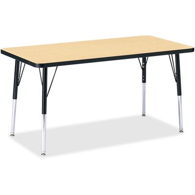 Jonti-Craft Berries Adult Height Color Top Rectangle Table - Laminated Rectangle, Maple Top - Four Leg Base - 4 Legs - Height Adjustable - 24" to 31" Adjustment - 48" Table Top Length x 24" Table Top Width x 1.13" Table Top Thickness - 31" Height - A