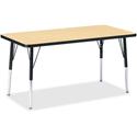 Jonti-Craft Berries Adult Height Color Top Rectangle Table - Laminated Rectangle, Maple Top - Four Leg Base - 4 Legs - Height Adjustable - 24" to 31" Adjustment - 48" Table Top Length x 24" Table Top Width x 1.13" Table Top Thickness - 31" Height - A