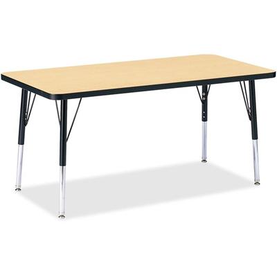 Jonti-Craft Berries Elementary Height Color Top Rectangle Table - Laminated Rectangle, Maple Top - Four Leg Base - 4 Legs - Height Adjustable - 15" to 24" Adjustment - 48" Table Top Length x 24" Table Top Width x 1.13" Table Top Thickness - 24" Heigh