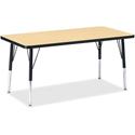 Jonti-Craft Berries Elementary Height Color Top Rectangle Table - Laminated Rectangle, Maple Top - Four Leg Base - 4 Legs - Height Adjustable - 15" to 24" Adjustment - 48" Table Top Length x 24" Table Top Width x 1.13" Table Top Thickness - 24" Heigh