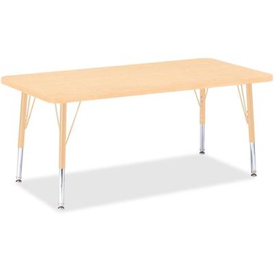 Jonti-Craft Berries Adult Height Maple Top/Edge Rectangle Table - Laminated Rectangle, Maple Top - Four Leg Base - 4 Legs - Height Adjustable - 24" to 31" Adjustment - 48" Table Top Length x 24" Table Top Width x 1.13" Table Top Thickness - 31" Heigh