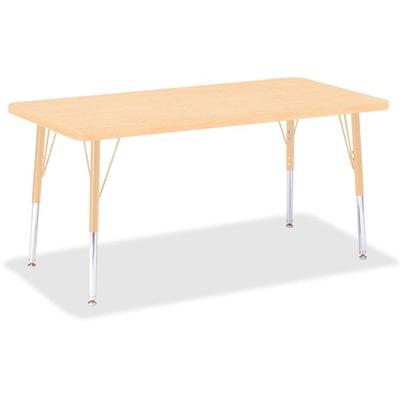 Jonti-Craft Berries Elementary Maple Laminate Rectangle Table - Laminated Rectangle, Maple Top - Four Leg Base - 4 Legs - Height Adjustable - 15" to 24" Adjustment - 48" Table Top Length x 24" Table Top Width x 1.13" Table Top Thickness - 24" Height 