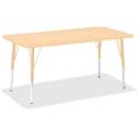 Jonti-Craft Berries Elementary Maple Laminate Rectangle Table - Laminated Rectangle, Maple Top - Four Leg Base - 4 Legs - Height Adjustable - 15" to 24" Adjustment - 48" Table Top Length x 24" Table Top Width x 1.13" Table Top Thickness - 24" Height 