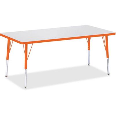 Jonti-Craft Berries Elementary Height Color Edge Rectangle Table - Laminated Rectangle, Orange Top - Four Leg Base - 4 Legs - Height Adjustable - 15" to 24" Adjustment - 60" Table Top Length x 30" Table Top Width x 1.13" Table Top Thickness - 24" Hei