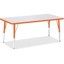 Jonti-Craft Berries Elementary Height Color Edge Rectangle Table - Laminated Rectangle, Orange Top - Four Leg Base - 4 Legs - Height Adjustable - 15" to 24" Adjustment - 60" Table Top Length x 30" Table Top Width x 1.13" Table Top Thickness - 24" Hei