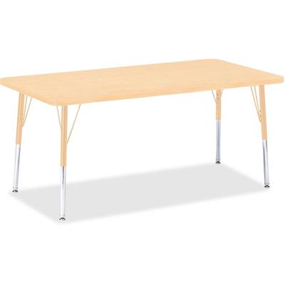 Jonti-Craft Berries Adult Height Maple Top/Edge Rectangle Table - Laminated Rectangle, Maple Top - Four Leg Base - 4 Legs - Height Adjustable - 24" to 31" Adjustment - 60" Table Top Length x 30" Table Top Width x 1.13" Table Top Thickness - 31" Heigh