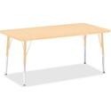 Jonti-Craft Berries Adult Height Maple Top/Edge Rectangle Table - Laminated Rectangle, Maple Top - Four Leg Base - 4 Legs - Height Adjustable - 24" to 31" Adjustment - 60" Table Top Length x 30" Table Top Width x 1.13" Table Top Thickness - 31" Heigh