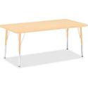 Jonti-Craft Berries Elementary Maple Top/Edge Rectangle Table - Laminated Rectangle, Maple Top - Four Leg Base - 4 Legs - Height Adjustable - 15" to 24" Adjustment - 60" Table Top Length x 30" Table Top Width x 1.13" Table Top Thickness - 24" Height 