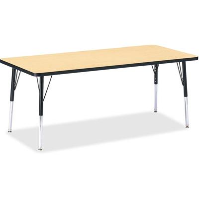 Jonti-Craft Berries Elementary Height Color Top Rectangle Table - Laminated Rectangle, Maple Top - Four Leg Base - 4 Legs - Height Adjustable - 15" to 24" Adjustment - 72" Table Top Length x 30" Table Top Width x 1.13" Table Top Thickness - Art, Craf