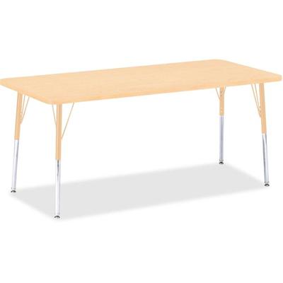 Jonti-Craft Berries Adult Height Maple Top/Edge Rectangle Table - Laminated Rectangle, Maple Top - Four Leg Base - 4 Legs - Height Adjustable - 24" to 31" Adjustment - 72" Table Top Length x 30" Table Top Width x 1.13" Table Top Thickness - 31" Heigh