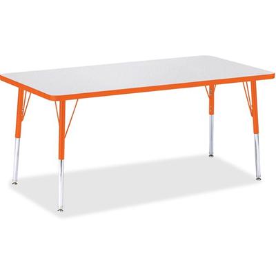 Jonti-Craft Berries Adult Height Color Edge Rectangle Table - Laminated Rectangle, Orange Top - Four Leg Base - 4 Legs - Height Adjustable - 24" to 31" Adjustment - 60" Table Top Length x 30" Table Top Width x 1.13" Table Top Thickness - 31" Height -