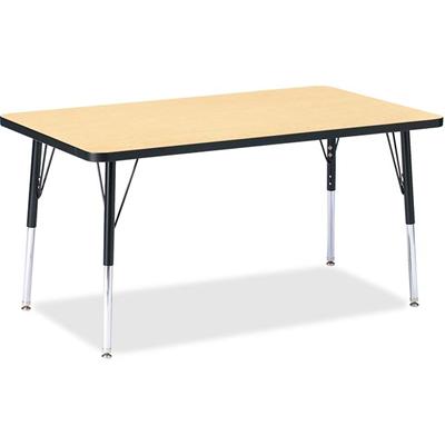 Jonti-Craft Berries Adult Height Color Top Rectangle Table - Laminated Rectangle, Maple Top - Four Leg Base - 4 Legs - Height Adjustable - 24" to 31" Adjustment - 48" Table Top Length x 30" Table Top Width x 1.13" Table Top Thickness - 31" Height - A