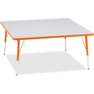 Jonti-Craft Berries Adult Height Prism Color Edge Square Table - Laminated Square, Orange Top - Four Leg Base - 4 Legs - Height Adjustable - 24" to 31" Adjustment - 48" Table Top Length x 48" Table Top Width x 1.13" Table Top Thickness - 31" Height -