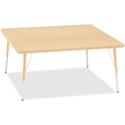 Jonti-Craft Berries Adult Height Maple Top/Edge Square Table - Laminated Square, Maple Top - Four Leg Base - 4 Legs - Height Adjustable - 24" to 31" Adjustment - 48" Table Top Length x 48" Table Top Width x 1.13" Table Top Thickness - 31" Height - Ar