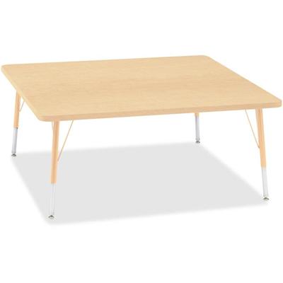 Jonti-Craft Berries Elementary Height Maple Top/Edge Square Table - Laminated Square, Maple Top - Four Leg Base - 4 Legs - Height Adjustable - 15" to 24" Adjustment - 48" Table Top Length x 48" Table Top Width x 1.13" Table Top Thickness - 24" Height