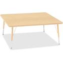 Jonti-Craft Berries Elementary Height Maple Top/Edge Square Table - Laminated Square, Maple Top - Four Leg Base - 4 Legs - Height Adjustable - 15" to 24" Adjustment - 48" Table Top Length x 48" Table Top Width x 1.13" Table Top Thickness - 24" Height