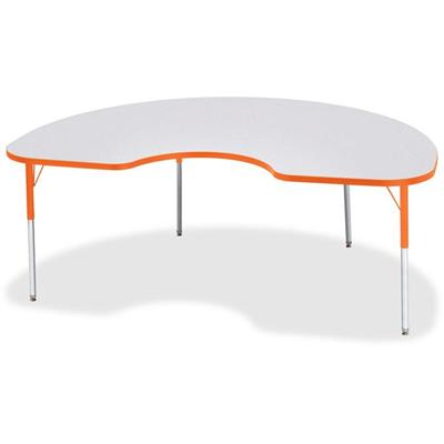 Jonti-Craft Berries Adult Height Prism Color Edge Kidney Table - Laminated Kidney-shaped, Orange Top - Four Leg Base - 4 Legs - Height Adjustable - 24" to 31" Adjustment - 72" Table Top Length x 48" Table Top Width x 1.13" Table Top Thickness - 31" H